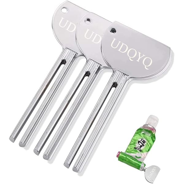 Pressa Per Tubi In Acciaio Inox - Spremi Dentifricio Con Supporto, Risparmio Totale, Oro, 3 Pezzi - Foto 3