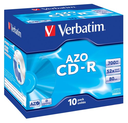 Verbatim CD-R SuperAZO Crystal Surface 700MB 52x CD-Rohlinge im Jewel Case 10er Pack - 2