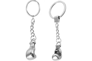 ifundom 2 Pièces Gant De Boxe Porte-Clés En Métal Argenté Porte-Clés Automobile Gant De Boxe Forme Porte-Clés pour Sac À Dos Sac Décoration