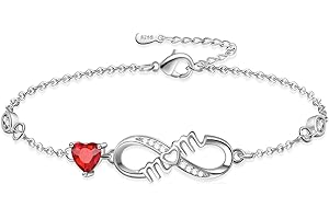 Tusuzik Bracciale Argento 925 Donna, Bracciale Infinito Donna Argento 925 con Cuore Zirconi Regolabile Bracciali Donna Gioielli Regalo per Mamma Amica Ragazza