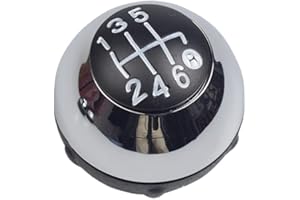 Hacreyatu 5/6 Vitesses Pommeau de Levier de Vitesse Fit pour Fiat 500 2012-2018 (Chrome, 6 Vitesses)