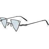acsefire Occhiali da sole Hippie retrò occhiali da sole Steampunk triangolari vuoti non polarizzati per uomo donna con protez