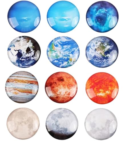 Adesivi Magnetici Per Auto Calamite Frigorifero Decorative - 12 Magnetini Colorati In Vetro Resinato Calamite Vetro Colorate