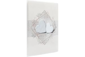 IMAGINE Ceanothe Album Photo 24 Pages Mini Format 10x15 cm - Couleur Marron Taupe – Idéal Mariage Fiançailles Anniversaire – Pochette Plastique 11.5x15 cm – Design Souple Résistant Cœur Bohème – Marque França