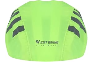 ARVALOLET Bicycle Helmet Rain Cover With Reflective Strip, Waterproof High Visibility Road Bike Helmet Protection Cover Bicycle Caps Drawstring Rain Cover High Visibility Cover Ride Gear