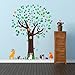 Decowall,DM-1312,Big Tree and Animal Friends Wall Stickers