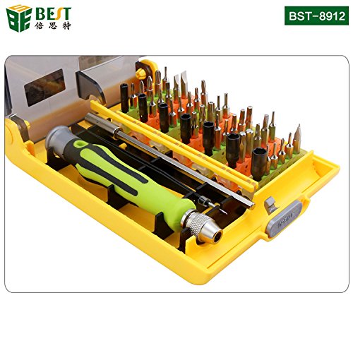 Preisvergleich Produktbild BEST TOOL - BST-8912 - Tragbares Universal Feinmechaniker Werkzeug-Set magnetisch - für Smartphone- / Tab- / Camera- / Laptop- / Uhren- / Computer- / Drucker-Reparatur - 45 Teile