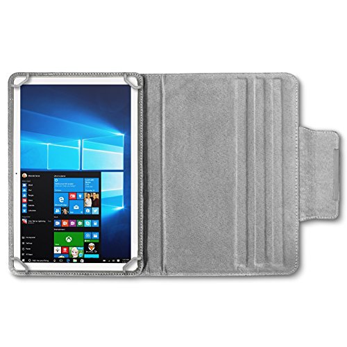 Robuste Filz Hülle für Ihr 9.7 – 10.1 Zoll Tablet aus hochwertigem Kunstleder mit umweltfreundlichem Filz Farbe Grau designt praktischer Standfunktion kombiniert Schutz und Design Schutztasche Stand Tasche Cover Case von NAUC - 4