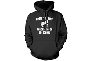 HOTSCAMP Horse Riding Hoodie Born to Ride Forced to Go to School Kid's and Teen's Unisex Hoodie - Horse Rider Jumper Show Pony Dressage Compete Stables Hoody