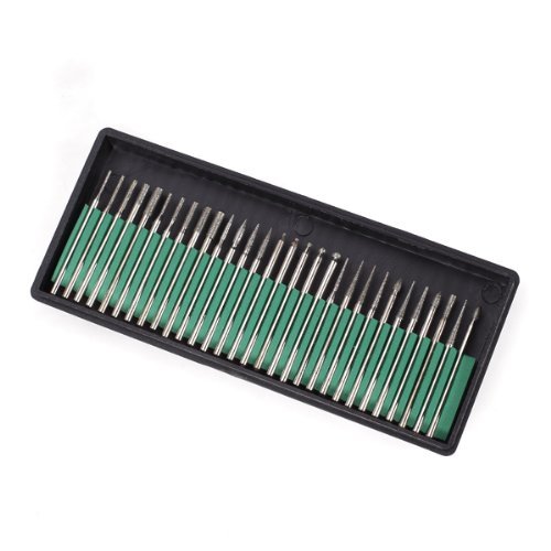 preptec 30 PC Mini Diamant-Frässtifte Set Glas Gravur Grind 3,2 mm Schaft Passform Dremel Rotary - 2