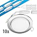 Produktbild ledscom.de LED Decken-Einbaustrahler Ruba Chrom matt GX53 6,3W 450lm warmweiß rund flach 107mm Ø Lochkreis ca. 83-100mm Ø 10er Set
