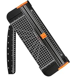 flintronic Massicot A4, guillotine portable coupe-papier 38CM, outil de scrapbooking avec protection de sécurité automatique (règle latérale incluse) pour papier craft, coupons, étiquettes et cartes
