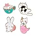 Produktbild Funny Cats Brooch Pins Set, 4 Pcs Creative Posture for Clothes Bags Backpacks