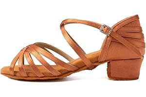 AOQUNFS Scarpe da Ballo Latino Americano Donna&Bambina Tacco Basso Ragazze Scarpe da Ballo per Salsa Tango Bachata Pratica,TL-234