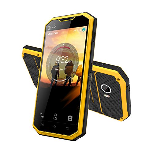 Rugged Smartphone, Kenxinda W7 Android 6.0 IP68 impermeabile/antipolvere/antiurto Dual SIM senza contratto Ooutdoor Mobile, Fotocamera da 13 MP, 2GB di RAM+16GB di Memoria Interna, 2800mAh di Batteriaï¼ˆGelbï¼‰[Italia]