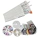 15pcs Nail Brushes, 12 Colors Nail Rhinestones, 30 Rolls 3D Nail Art Tape, A box of Gold / Silver Crystal Studs, A box of white pearls by SUMERSHA