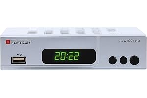 RED OPTICUM AX C100s Digitaler Kabel-Receiver HD - EPG - HDMI - USB - SCART - Coaxial Audio I Receiver für Kabelfernsehen I DVB-C Receiver silber
