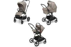 Foppapedretti Spritz I-Size, Sistema Modulare Combinato per Bambini, Navicella Passeggino e Seggiolino auto I-Size, Vanilla