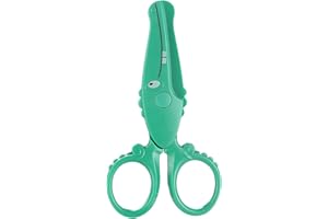 KRYMSON Ciseaux de Sécurité pour Enfants - Gauchers, Alligator Mignons, pour Tout-Petits, Bricolage et Outils de Peinture
