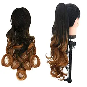 Rapidsflow Curly High Quality Clutcher Ponytail Hair Extensions For Women And Girls 150 gram pack of 1pc (GH)