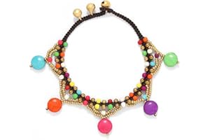 Bohend Cavigliera da spiaggia, stile bohémien, turchese, con corda, cavigliera per donne e ragazze