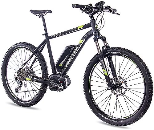 CHRISSON 27.5 Inch Mountain Bike E-bike Pedelec for Electric Bicycle E/1.0 Bosch Pline &amp; Acera 3000 Black 52 cm