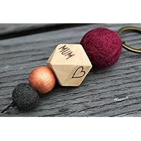 Personalisierbarer Schlüsselanhänger Mama MUM Muttertag Valentinstag Geschenk Mutter Länge ca. 10 cm Herz, Motiv und Name / Wort individualisierbar, personalisierbares Weihnachtsgeschenk, personalisierbares Hochzeitsgeschenk