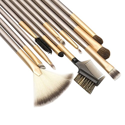 Nestling® 18 Stück professionelle Kosmetik Make-up Pinsel Werkzeuge Kosmetik Make-up-Pinsel-Set mit Roll up PU-Leder Tasche, Holzgriff - 8