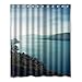 Produktbild 152 cm X183 cm (152,4 x 182,9 cm) Badezimmer Dusche Vorhang, Universal Charming Seaside Scenery Casual Fashion Custom Design Wasserdicht Mehltau Duschvorhang, Polyester, B, 152,4 x 182,9 cm
