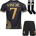 YSGTZY R. Madrid Vini Jr. #7 Vinicius Special Dragon Edition Football Soccer Jersey/Shorts Socks Gift Set Youth Sizes