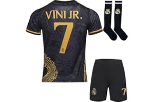 YSGTZY R. Madrid Vini Jr. #7 Vinicius Special Dragon Edition Football Soccer Jersey/Shorts Socks Gift Set Youth Sizes