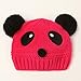 Cute Baby Girl Boy Winter Warm Panda Shape Knitted Wool Crochet Beanie Hat Cap(hot pink)