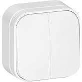 Miratic Wall Switch Light Switch Double Switch Elegant Design IP20 Protection for Home and Commercial Use is Ideal for Indoor