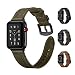 Produktbild Lederband für Apple Watch, Sport iwatch Band Line-Muster, Schwarze Schnalle, kompatibel für Apple Watch Series 4/3/2/1
