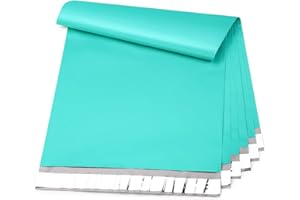 Switory Torby na paczki, torby pocztowe, mocne samoprzylepne torby pocztowe, wodoodporne i odporne na rozdarcie wielofunkcyjne koperty na odzież, małe firmy, butiki, 30,5 x 39,5 cm, zielono-turkusowe