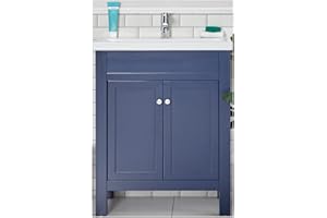 Milano Aston - Navy Blue 600mm Traditional Bathroom Cloakroom Vanity Unit with Basin