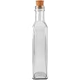 GIFTBASH Premium Square Shape Glass Bottle (Marr) with Cork Lid, Set Of 3Pcs, 250 ml Each, Transparent | Cork Bottles | Bottles for fancy Gift boxes and hampers | Can store oils | Multipurpose Bottles