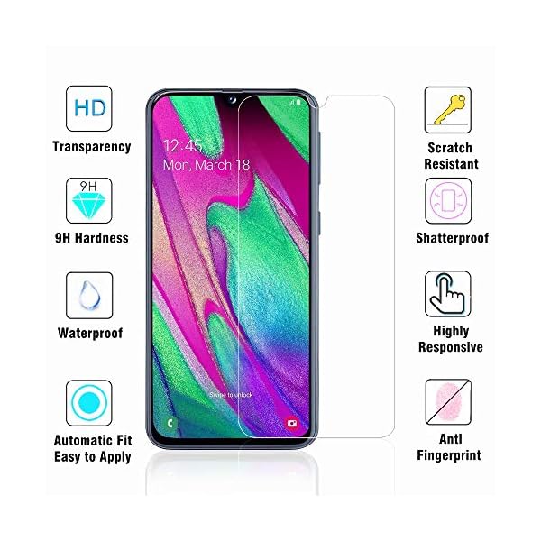 AhaSky [2 Stück] Schutzfolie Panzerglas für Samsung Galaxy A40 Panzerglas, HD Displayschutzfolie, 9H Härte Schutzfolie, [Anti-Kratzer/Bläschen/Fingerabdruck/Staub] Panzerglasfolie für Galaxy A40 – Bild 3