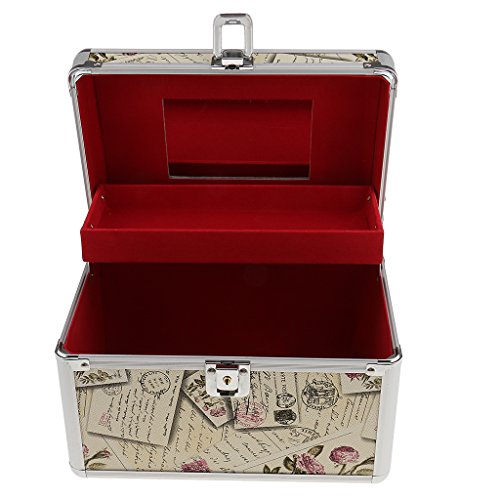 MagiDeal Aluminium Kosmetikkoffer Make-up Werkzeugkoffer Schminkkoffer Maße: 25 x 17 x 16cm Friseurkoffer Nagelstudio Beauty Case Elegantes Design Ideal Geschenk Damen Frauen - 9