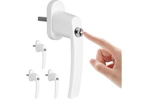 4 Fensterverriegelung mit Knopf, Fenstergriffe, Kindersicherung, Länge des Schafts 35 mm, mit 8 Schlüsseln, abschließbare Fenstergriffe, Kindersicherung Fenster fensterschloss Aluminium