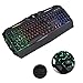 Produktbild AURSEN Gaming Tastatur Beleuchtet, USB Tastatur (Wired Regenbogen Beleuchtete Gaming Keybord PC/Laptop, Ergonomisches Design, 19 Tasten Anti-Ghosting, QWERTZ-Deutsches Tastaturlayout, Wasserdicht,)