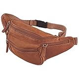 STILORD 'Eliah' Vintage Gürteltasche Leder Bauchtasche Hüfttasche Kamera Handy Reise Festival Unisex Echtleder , Farbe:orange - braun -