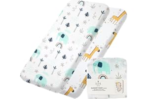 LILLY BELLY Lilly B. Bio-Baumwolle GOTS, 2 Bettlaken für Moseskörbchen, kompatibel mit Next2me, Snuzpod und Allen Beistellbetten, Stubenwagen bis zu 90 x 55 cm, Packung mit 2 Bettlaken (Jungle)