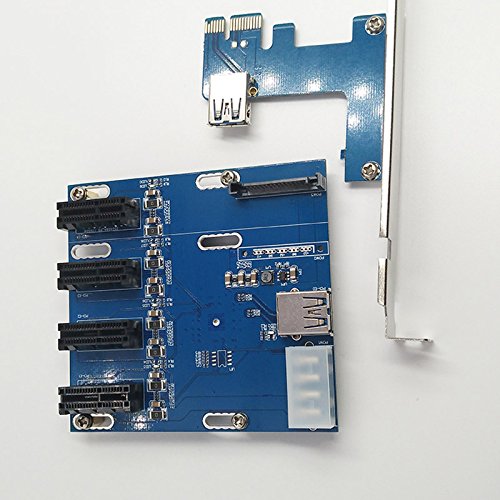 Hrph Neue PCIe 1 bis 4 PCI Express 1X Steckplätze Riser Card Mini ITX zu extern 4 PCI-e Slot ad - 4