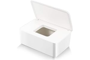 SUNSHINE SMILE Scatola Porta salviette umidificate, Scatola Portaoggetti,Porta Scatola Dispenser,Contenitore per Salviette Umidificate con Coperchio Antipolvere,Tovagliolo Scatola (bianca-A)