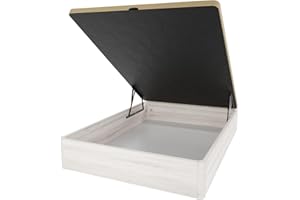 amuéblate online - Canapé Abatible de Madera Súper Reforzado con Gran Capacidad, Esquinas Redondeadas, 135 x 190, Polar