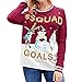 Produktbild Berimaterry Weihnachtspullover Damen Pullover Gestrickte Christmas Rundhalsausschnitt Drucken Lange Sleeve Frauen Weihnachtsbrief Zeichen Druck Schneemann Charakter Sweatshirt Blusen Oberteile