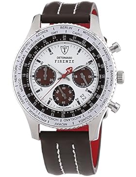 DETOMASO Herren-Uhr Firenze Chronograph mit Lederarmband und Mineral-Kristallglas. Klassiche und wasserdichte...