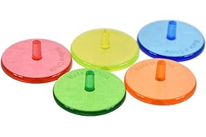CENPEK Juego de 100 marcadores deportivos para pelotas de golf, plástico, transparente, 24 mm, planos, redondos, colores surtidos, marca de posición