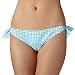 Ultimate Beach Womens White Textured Gingham Bunny Tie Bikini Bottoms 8